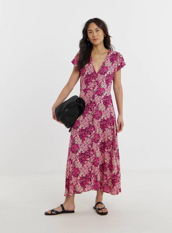 JD WILLIAMS Cap Sleeve Button Through Tea Dress 28